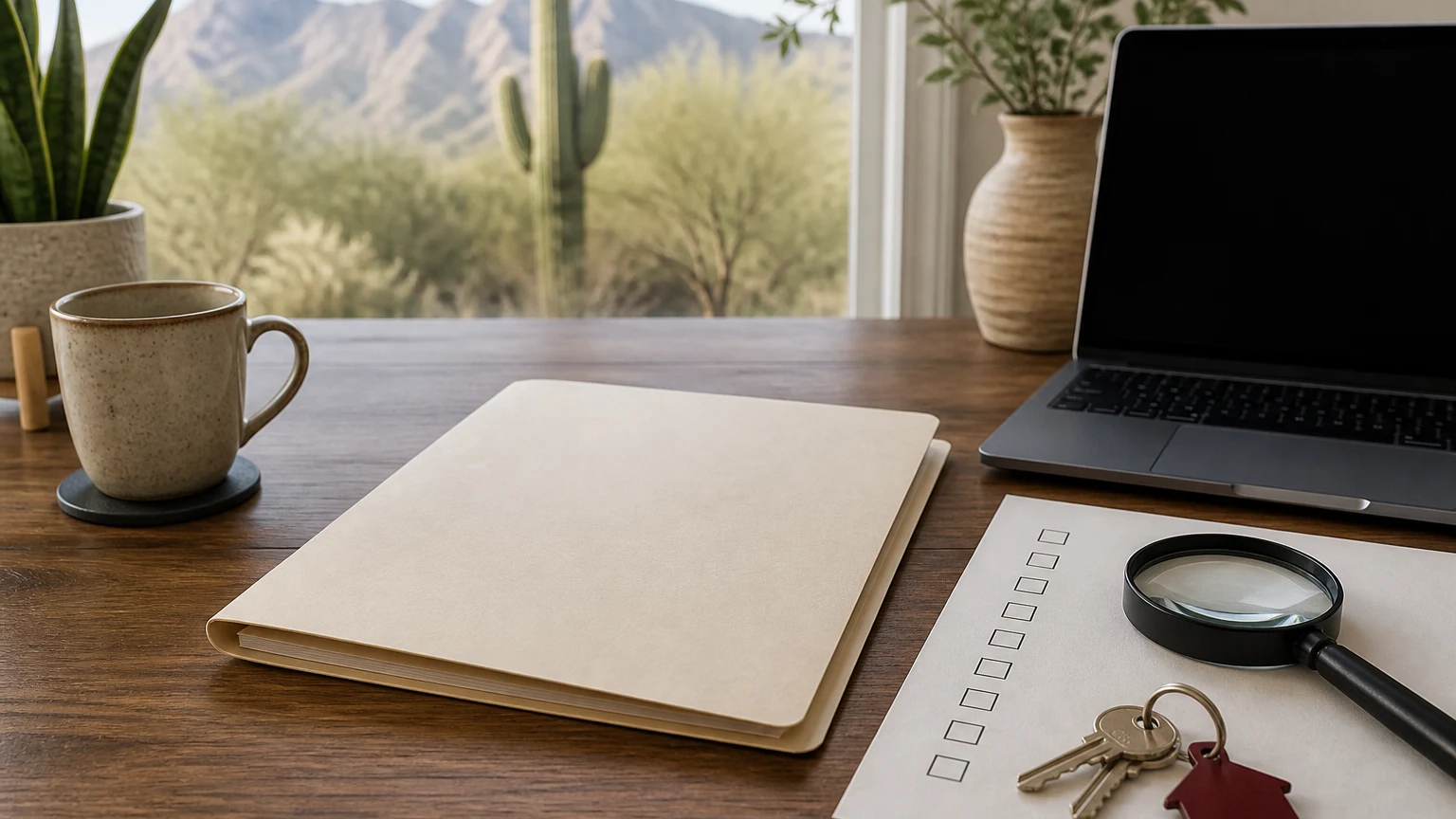 Buyer reviewing a loan eligibility document beside a home planning file